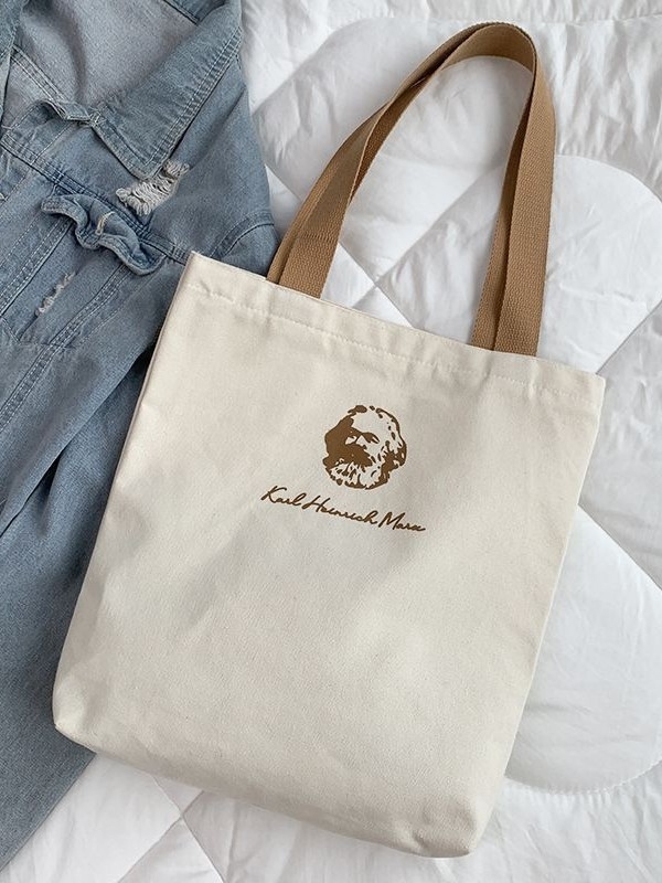 HANQIN vászontáska vertikális négyzetes formával, cipzár, ID-zseb és dupla vállpánt