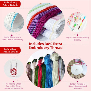 Σετ κεντήματος με σταυρούς – Τοπίο μοτίβο, βαμβακερό ύφασμα, 11CT, Meng linmei