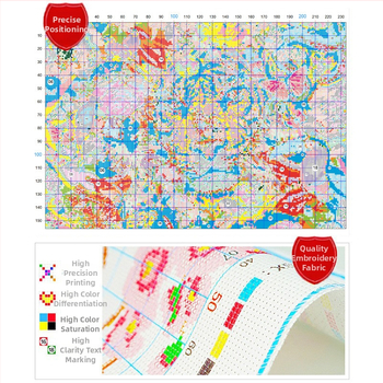 Σετ κεντήματος με σταυρούς – Τοπίο μοτίβο, βαμβακερό ύφασμα, 11CT, Meng linmei