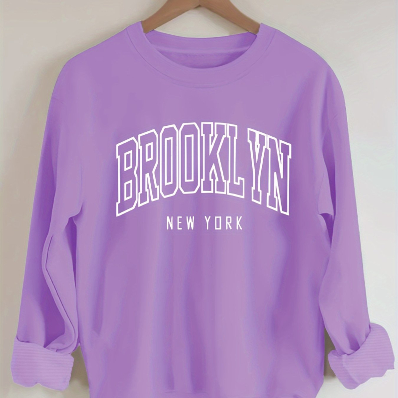 Brooklyn betűk pulóver, laza lányos stílus, poliészter 95%+, betűs minta, kerek nyakú, rövid ujjú