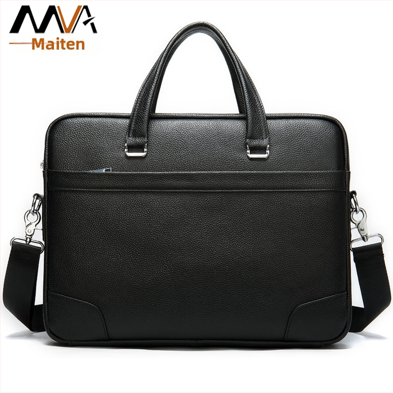 Férfi üzleti bőrtáska laptophoz, első osztályú marhabőr, vízálló, bővíthető, üzleti utazásokhoz