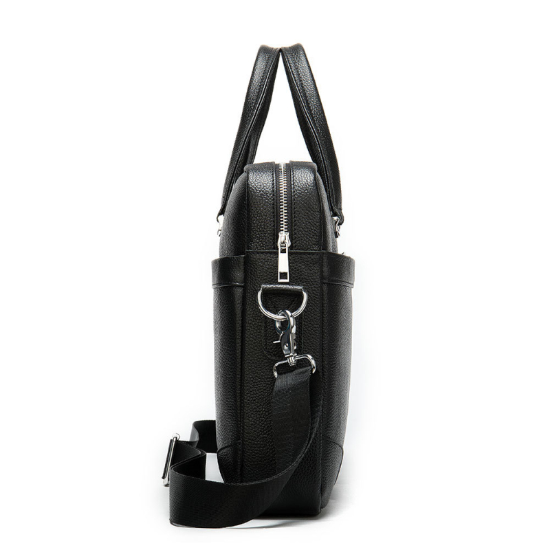 Férfi üzleti bőrtáska laptophoz, első osztályú marhabőr, vízálló, bővíthető, üzleti utazásokhoz