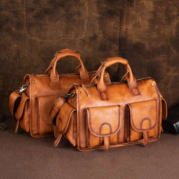 Мъжка делова чанта за ръка от естествена кожа, растително обработена кожа, голям капацитет, множество отделения – Bauerte