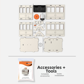 Koka STEM izglītības komplekts: telegondolas modelis ar karājošu groziņu, DIY, elektrisks, daudzfunkcionāls, 7–14 gadiem