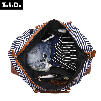 Zuolunduo ριγέ σατσελ ταξιδιωτική τσάντα, καμβάς, 36–55 λίτρα, Μοντέλο 8655t