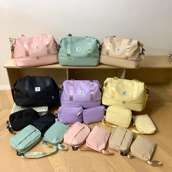 Három darabos sportos utazótáska készlet - nylonból, ultrakönnyű, kopásálló, uniszex, szabadidős utazási stílus (Kapacitás: 20-35L)