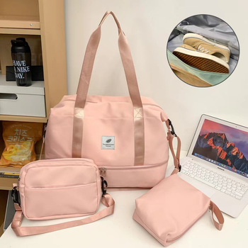 Σετ τριών τσαντών για αθλητικά ταξίδια - νάιλον, πολύ ελαφρύ, ανθεκτικό στη φθορά, Unisex, στυλ Αναψυχής-Ταξίδια (Χωρητικότητα: 20-35L)