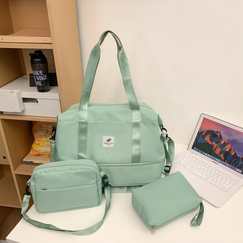 Három darabos sportos utazótáska készlet - nylonból, ultrakönnyű, kopásálló, uniszex, szabadidős utazási stílus (Kapacitás: 20-35L)