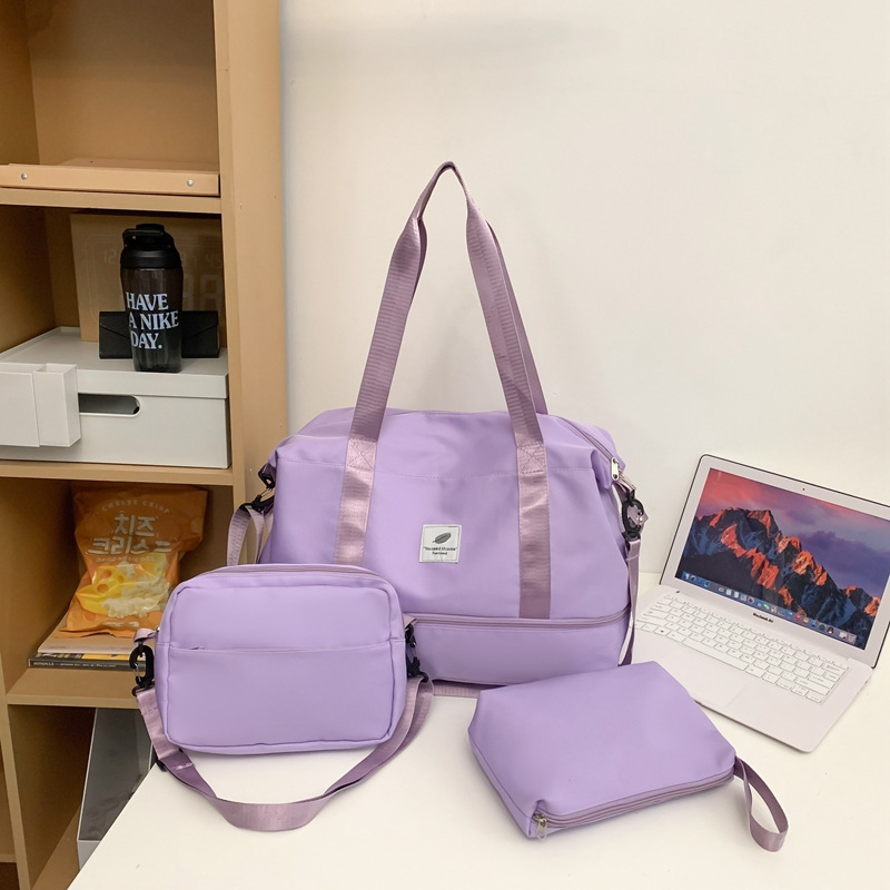 Három darabos sportos utazótáska készlet - nylonból, ultrakönnyű, kopásálló, uniszex, szabadidős utazási stílus (Kapacitás: 20-35L)