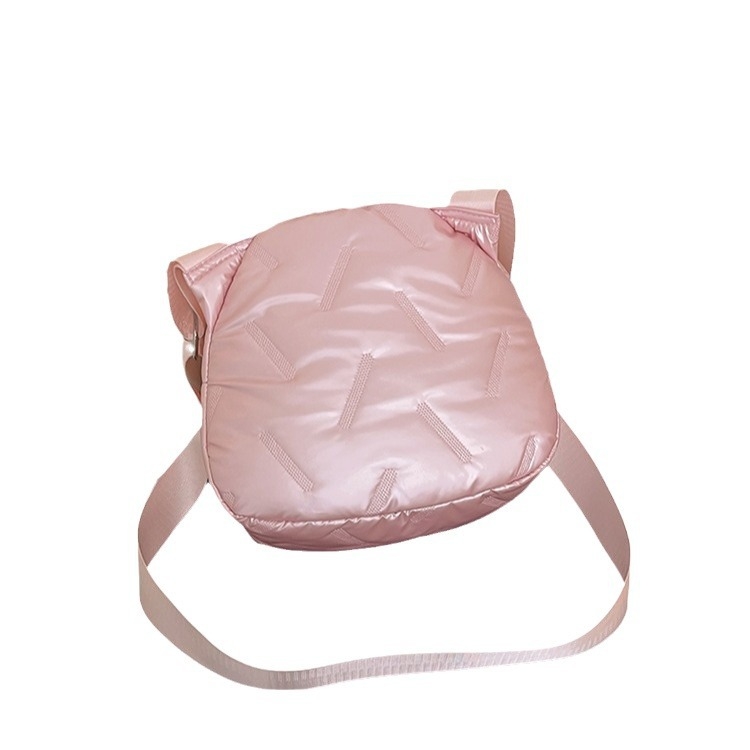Geantă crossbody din PU, stil urban simplu, formă rotundă, închidere cu fermoar, buzunar intern cu fermoar