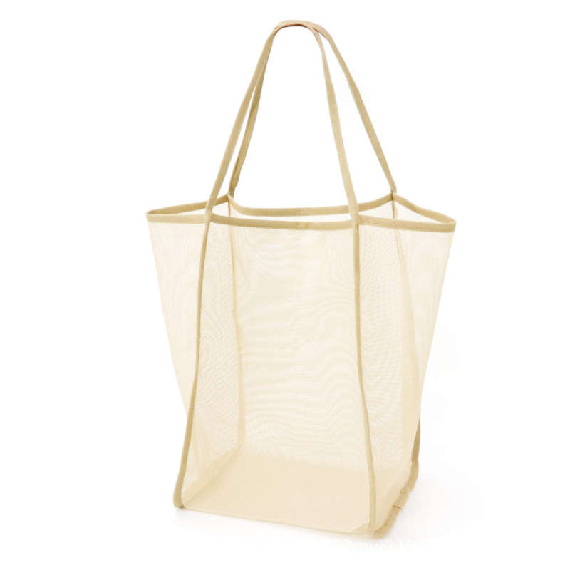 Geantă Tote din plasă ZIHUI, formă pătrată verticală, exterior tridimensional, deschidere deschisă, bretele duble