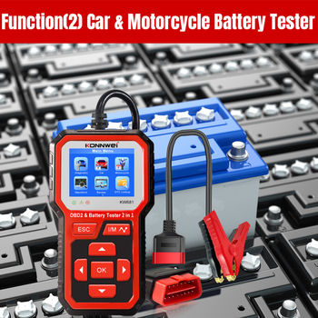 KW681 Μετρητής Μπαταρίας Αυτοκινήτου και Όργανο Διάγνωσης Βλαβών, 6-12V, Δύο-σε-Ένα, Εύρος λειτουργίας 0–60°C