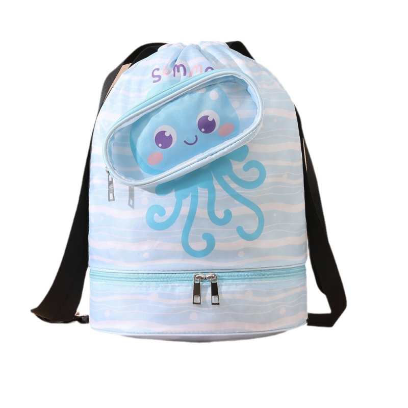 Úszótáska nedves–száraz elkülönítésével, kubiformájú, poliészter, többfunkciós utazási tároló