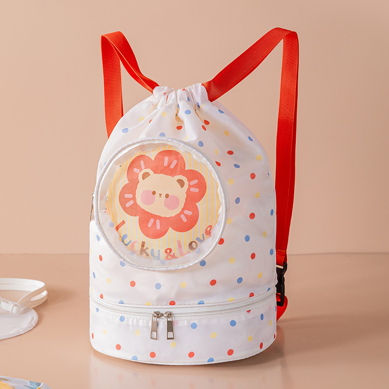 Úszótáska nedves–száraz elkülönítésével, kubiformájú, poliészter, többfunkciós utazási tároló