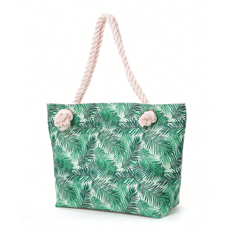 Poliészter bohem geometriai mintázatú táska, nagy kapacitású, vízszintes négyszög alakú forma, cipzár, belső telefonzseb és belső zseb, dupla vállpánt