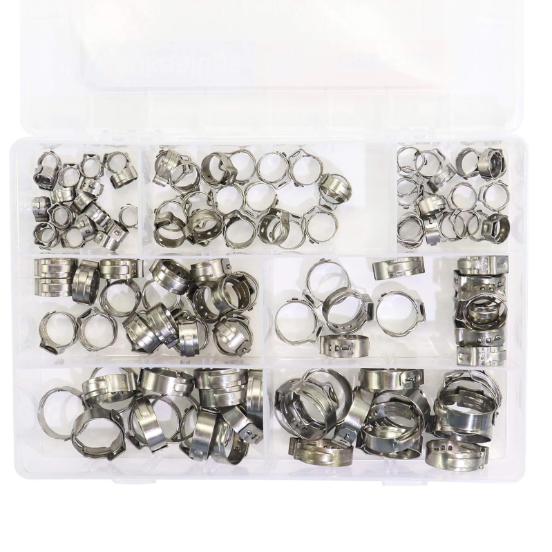 Set od nehrđajućeg čelika 304 s jednim uhom, bez stupnja, klamerica za auto uljne i vodovodne crijevo, nominalni promjer 26 mm, promjer pričvršivanja 25 mm, brenda Huilitong