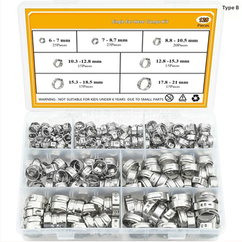 Хомут за маркуч с едно ухо, без стъпки, 304 неръждаема стомана, GB2022 стандарт, Wei Yue