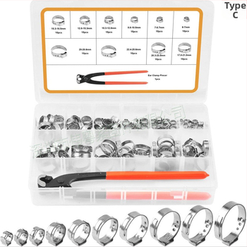 Хомут за маркуч с едно ухо, без стъпки, 304 неръждаема стомана, GB2022 стандарт, Wei Yue