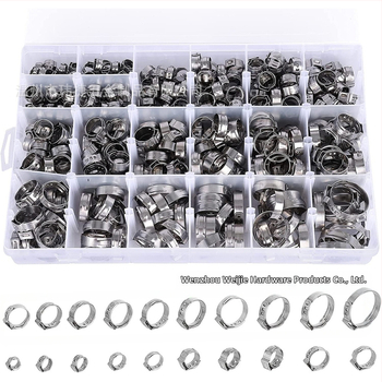 Weijie beskrajna stezaljka od nehrđajućeg čelika – jednostrani naušnica prsten, nominalni promjer 5–28.6, promjer pričvršćivanja 5–28.6, raspon primjene 7–21