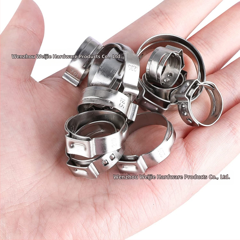 Weijie неръждаема стомана безкрайна щипка за обици – единична обица‑пръстен, номинален диаметър 5–28.6, диаметър на захващане 5–28.6, обхват на приложение 7–21