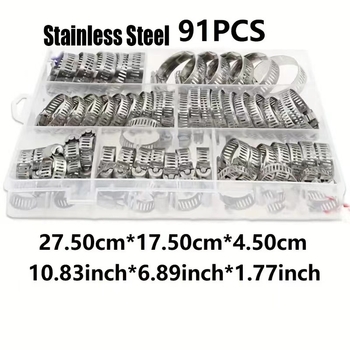 Skup spona za crijeva u američkom stilu, 40–120 kom, nominalni promjeri 8–16 mm, promjer zatvaranja 11–26 mm, marka Ruili Chang