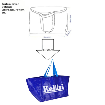 Roku pīta PP iepirkšanās soma drēbēm, 25 kg slodze, krāsu druka + laminācija