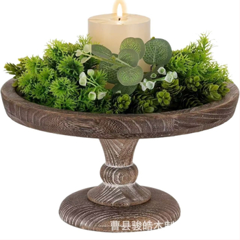 Junhao Ξύλινη πιατέλα για κεριά, ακανόνιστο σχήμα, μοντέρνος μινιμαλισμός, δυνατότητα προσαρμογής, εκτύπωση λογότυπου διαθέσιμη