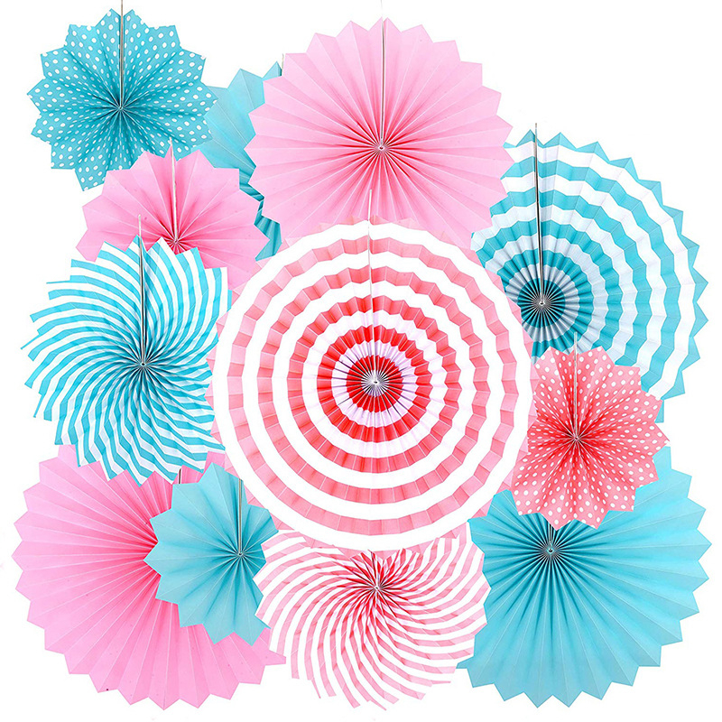 Ръчно изработен хартиен фен с цветя за партита и сватби — крафт хартия, марка Fang DING, стил модерна простота