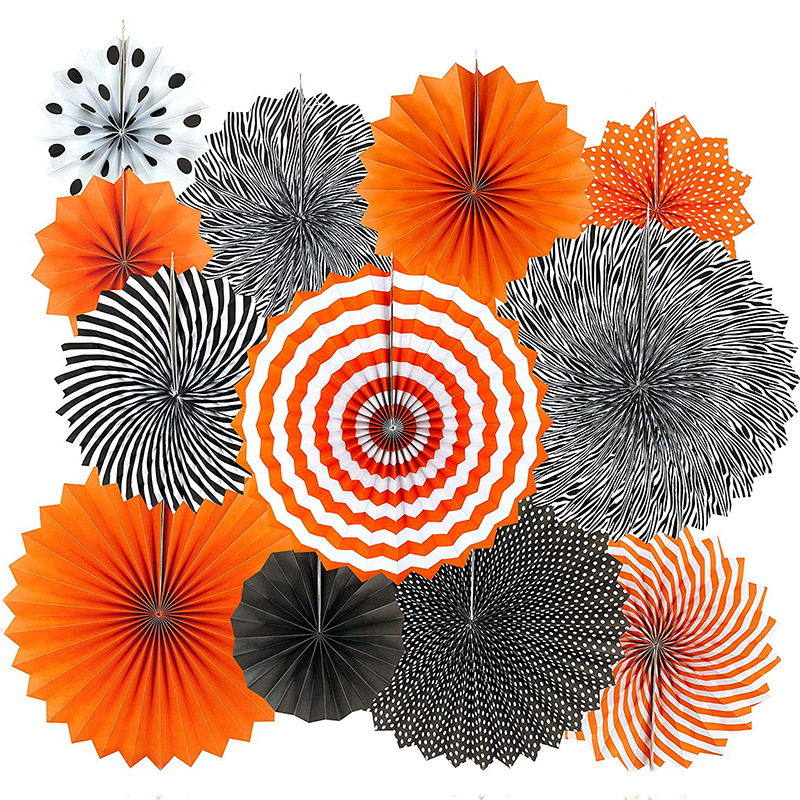 Ръчно изработен хартиен фен с цветя за партита и сватби — крафт хартия, марка Fang DING, стил модерна простота