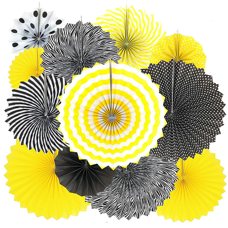 Ръчно изработен хартиен фен с цветя за партита и сватби — крафт хартия, марка Fang DING, стил модерна простота