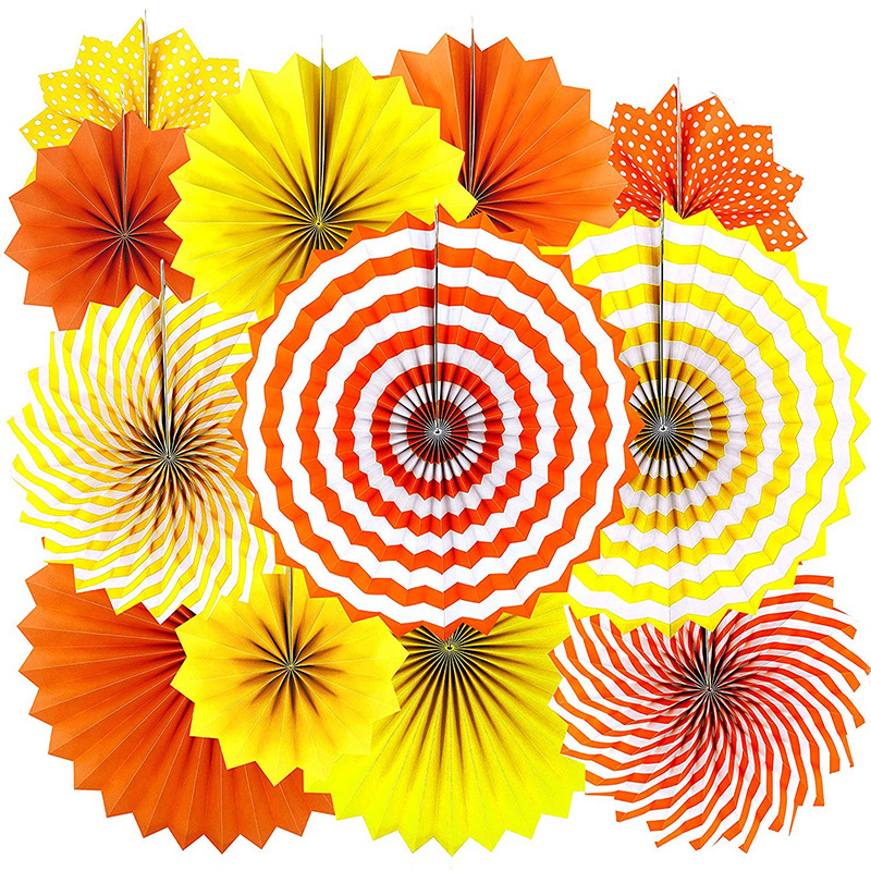 Ръчно изработен хартиен фен с цветя за партита и сватби — крафт хартия, марка Fang DING, стил модерна простота