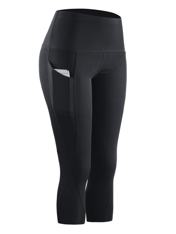 Γυναικείες παντελόνες γιόγκα με υψηλή μέση για ανύψωση γλουτών, cropped μήκος, 85% πολυεστερική μίξη, απομάκρυνση υγρασίας