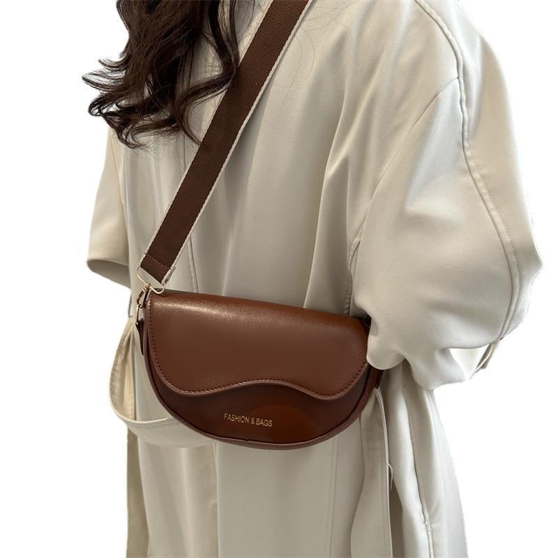 Geantă Public Coffee PU tip șa, crossbody, formă orizontală pătrată, închidere magnetică, buzunar interior pentru telefon, stil urban