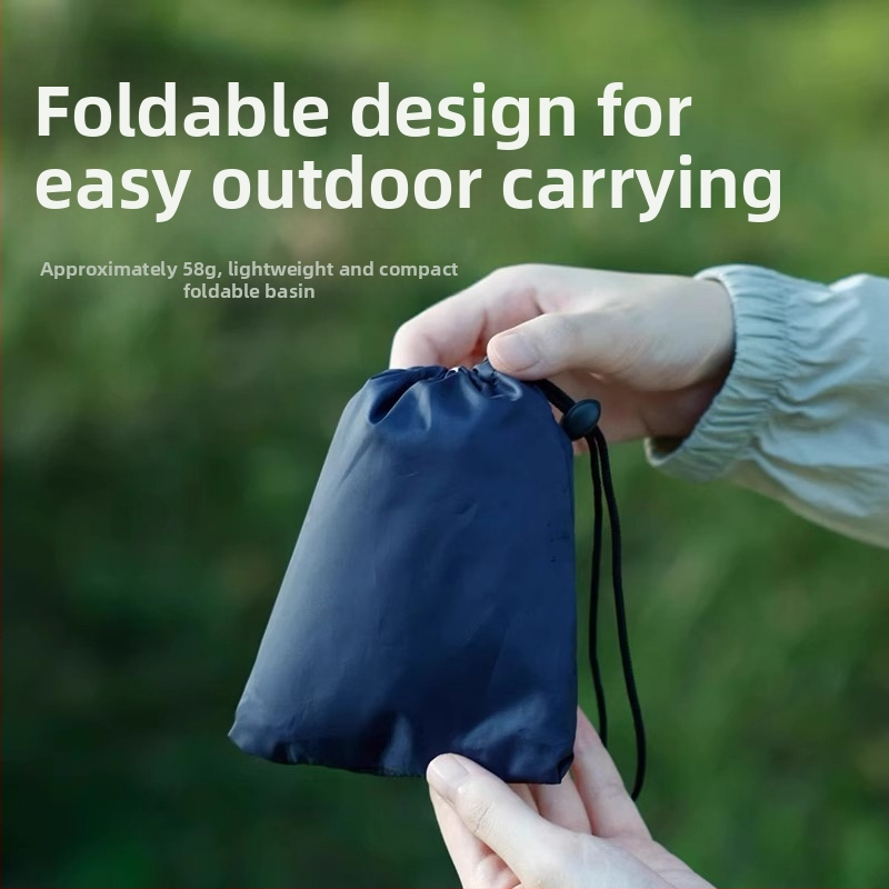 Портативен сгъваем воден басейн за пътуване и открито, телешка тъкан; водоустойчива тъкан; капацитет 8.5 л; възможност за печат на лого