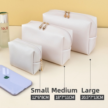 Козметична чанта за пътуване — PU кожа, водоустойчива, подплата от полиестер, унисекс, ръчно носима