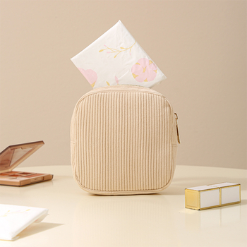 HD-293 Corduroy Θήκη Αποθήκευσης Σερβιέτων — Κυβική Μορφή, Ελαφριά και Συμπαγής, Για Ταξίδια