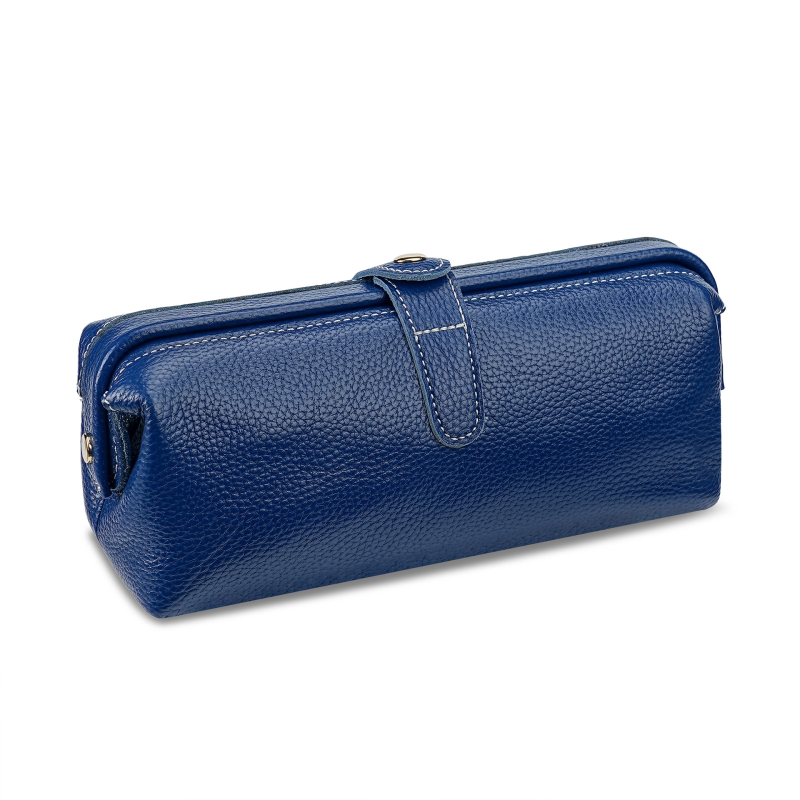 Кожена козметична чанта от първи слой телешка кожа, подплата полиестер, за съхранение на грим