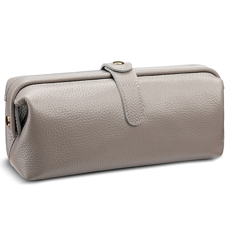 Кожена козметична чанта от първи слой телешка кожа, подплата полиестер, за съхранение на грим