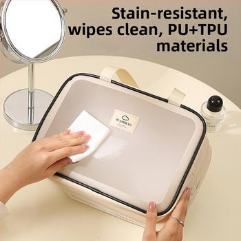 Anqin kelioninė kosmetinė krepšys – daugiafunkcinis, PU medžiaga, šiuolaikinio minimalistinio stiliaus, sausas–drėgnas atskyrimas, kelionėms