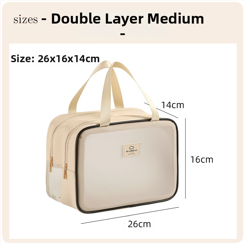 Anqin kelioninė kosmetinė krepšys – daugiafunkcinis, PU medžiaga, šiuolaikinio minimalistinio stiliaus, sausas–drėgnas atskyrimas, kelionėms