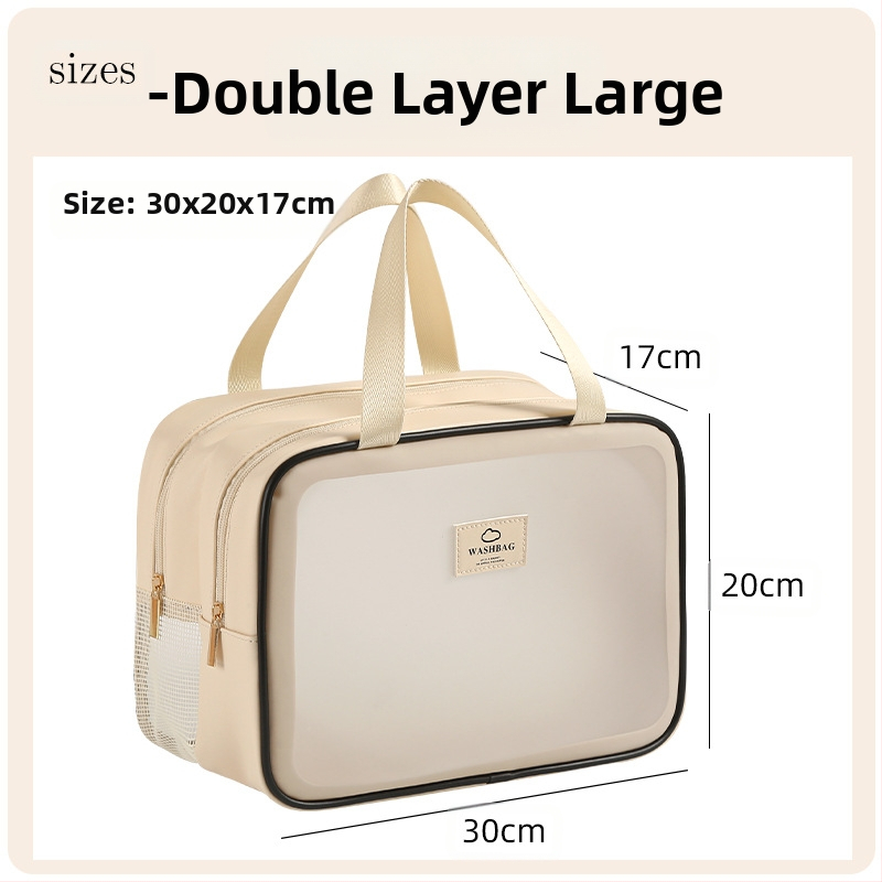 Anqin kelioninė kosmetinė krepšys – daugiafunkcinis, PU medžiaga, šiuolaikinio minimalistinio stiliaus, sausas–drėgnas atskyrimas, kelionėms