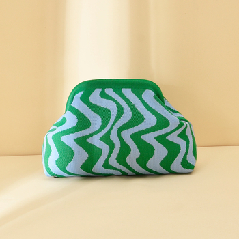Kötött hull mintázatú clutch táska - kézben hordozható, alkar-stílus, nagy kapacitású, poliészter, párna alakú