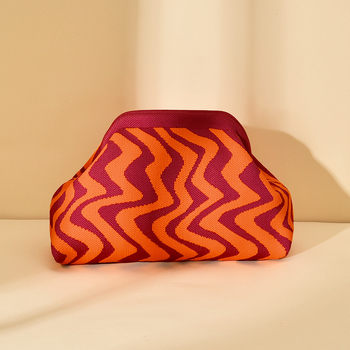 Kötött hull mintázatú clutch táska - kézben hordozható, alkar-stílus, nagy kapacitású, poliészter, párna alakú