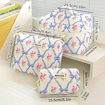 Beilian Dielianhua καλλυντική τσάντα, τετράγωνο σχήμα, quilted βαμβάκι, λειτουργία σφράγισης