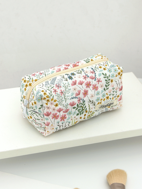 Nagy kapacitású kozmetikai neszeszer – pamut anyag, kockás minta, poliészter bélés, Berg márka