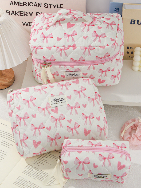 Nagy kapacitású kozmetikai neszeszer – pamut anyag, kockás minta, poliészter bélés, Berg márka