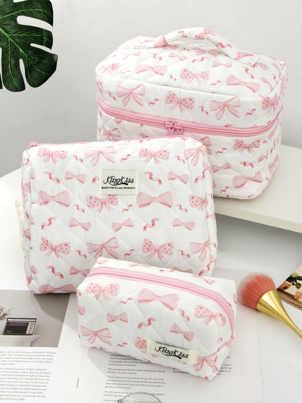 Nagy kapacitású kozmetikai neszeszer – pamut anyag, kockás minta, poliészter bélés, Berg márka