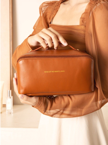 Geantă de machiaj, capacitate mare, portabilă, material PU, rezistentă la apă, extensibilă