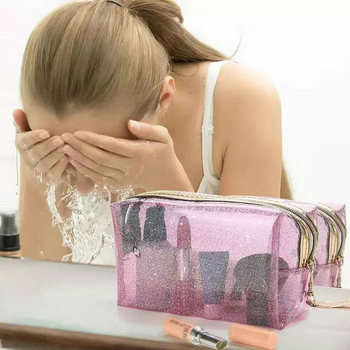 Green Pony PVC kocka alakú sminktáska – többfunkciós kozmetikai neszeszer utazáshoz, modell 0223