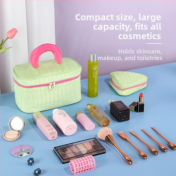 Козметична чанта, водоустойчива, ултра-лека, едноцветен дизайн, полиестерна подплата